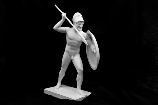 Ancient Greek Hoplite Warrior with Shield |Temple of Aphaia Replica|