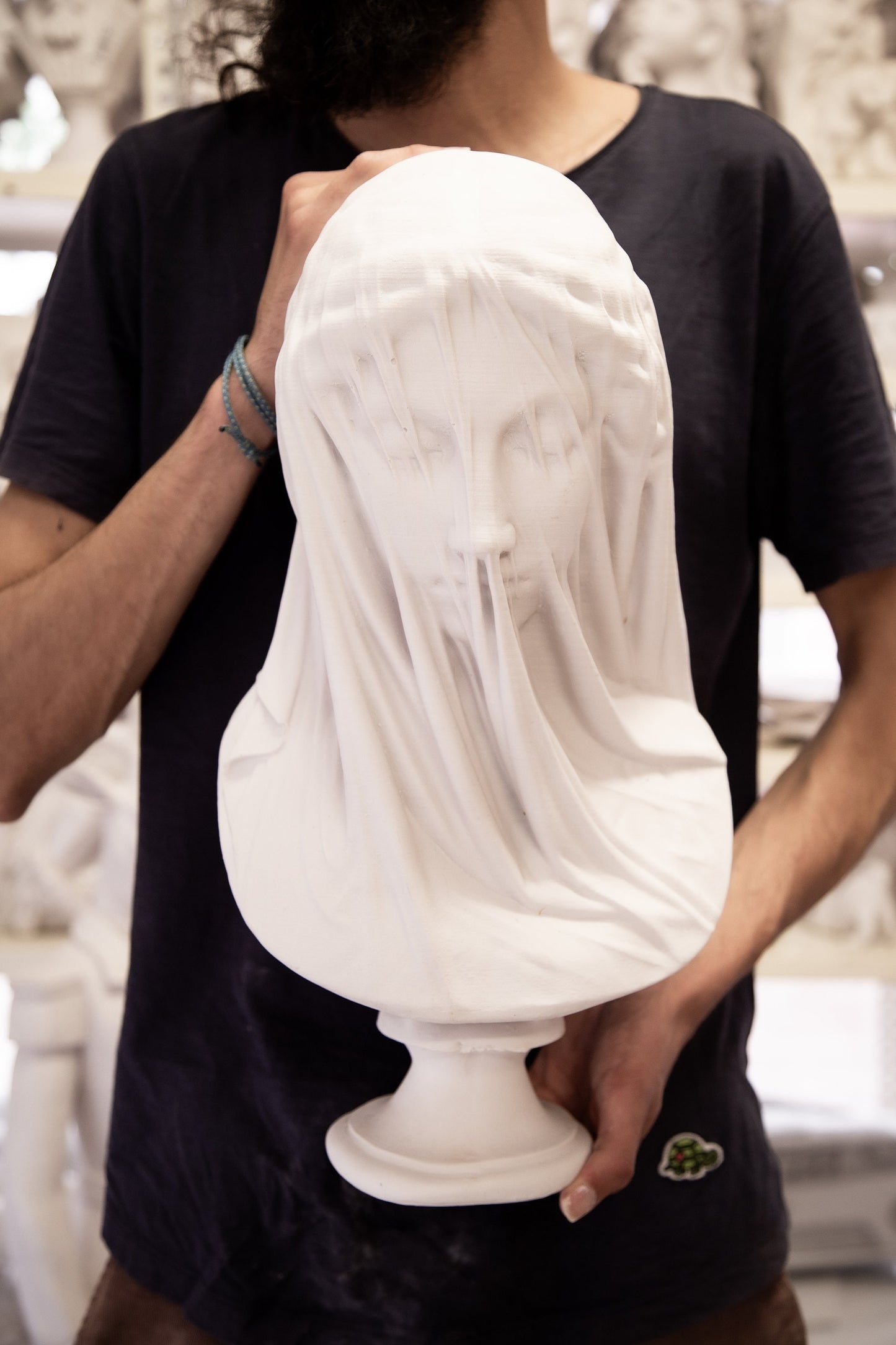 Large Veiled Lady Statue Bust